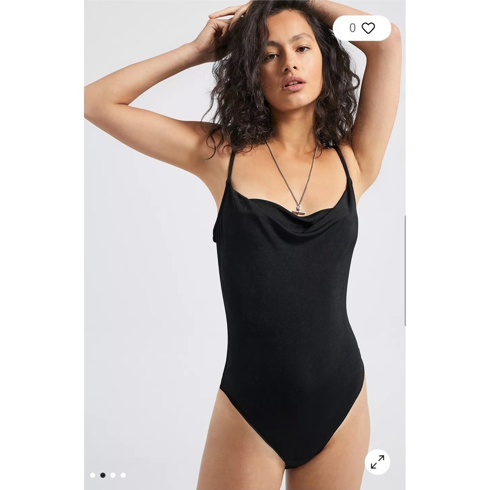 Intimately‎ Free People Cowls in the Club Black Thong Bodysuit Womens Size Small